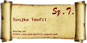 Szojka Teofil névjegykártya